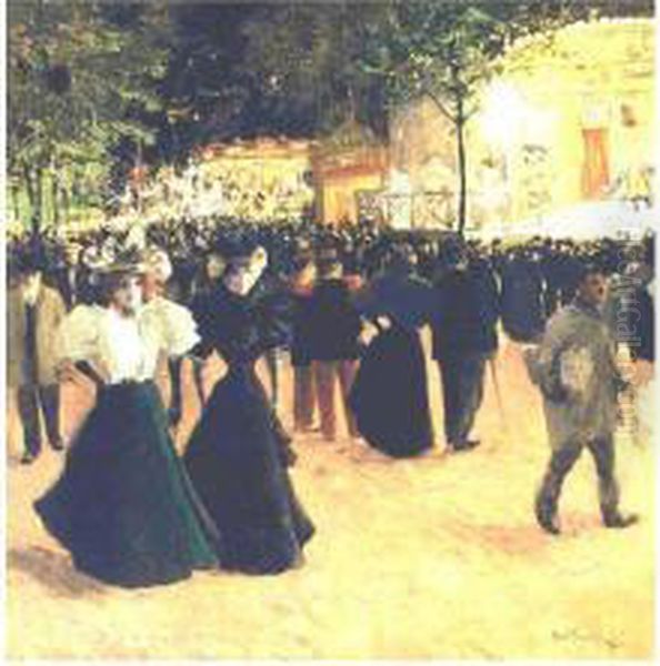 La Fete Forain, Place Pigalle Oil Painting by Louis Abel-Truchet