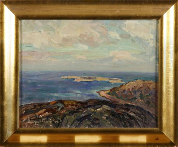 Kustlandskap Oil Painting by Martin Aberg