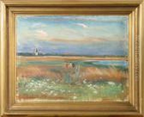 Strandbild Oil Painting by Martin Aberg