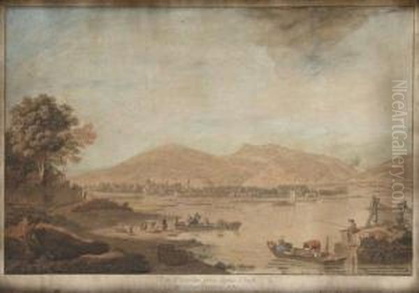 Vue De Cerlier Et Du Lac De Bienne Oil Painting by Johann Ludwig Aberli