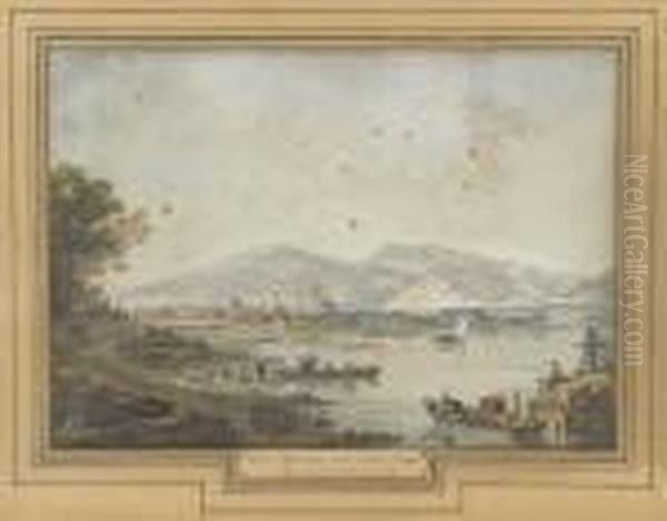 Vue D'yverdon, Prise Depuis Clindi by Johann Ludwig Aberli