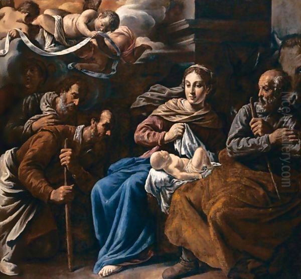 Adoration of the Shepherds 1621-23 Oil Painting by Marcantonio Bassetti