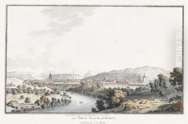 La Ville De Berne Du Cote Du Nord Oil Painting by Johann Ludwig Aberli