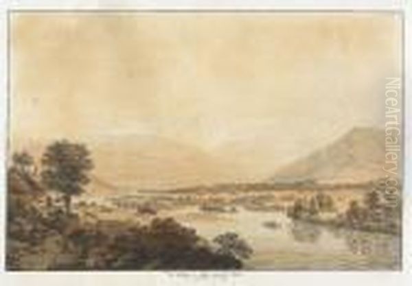 Vue Dessine A Mouri Pres De Berne Oil Painting by Johann Ludwig Aberli