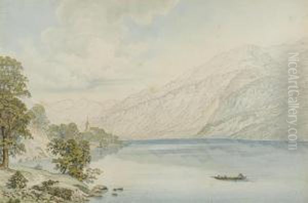 Der Vierwaldstattersee. Oil Painting by Johann Ludwig Aberli