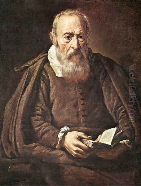 Portrait of an Old Man with Book Oil Painting by Marcantonio Bassetti