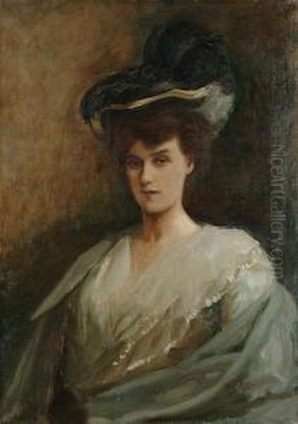 Portrait Of A Society Beauty Oil Painting by William Albert Ablett