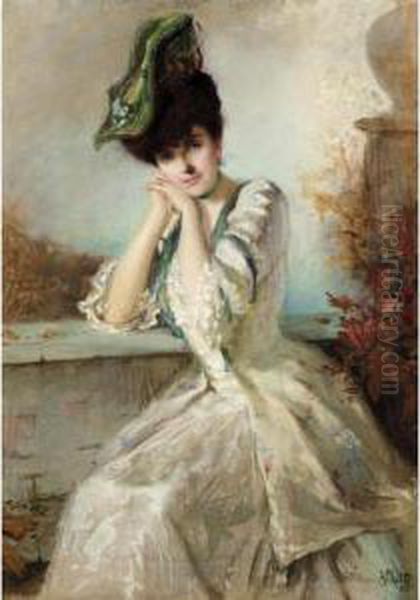 Portrait Of A Lady Oil Painting by William Albert Ablett