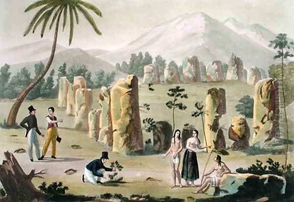 'House of the Ancients', Island of Tinian, plate 31 from 'Le Costume Ancien et Moderne' Oil Painting by G. Bramati