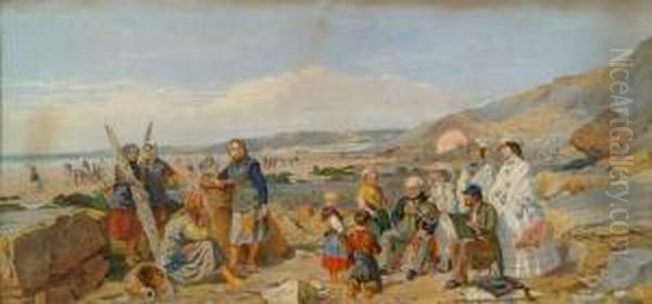 La Plage 1858 Oil Painting by John Absolon