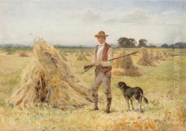 A Farmer And His Dog Oil Painting by John Absolon