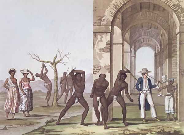 Plantation in Surinam, illustration from 'Le Costume Ancien et Moderne' c.1820 Oil Painting by G. Bramati