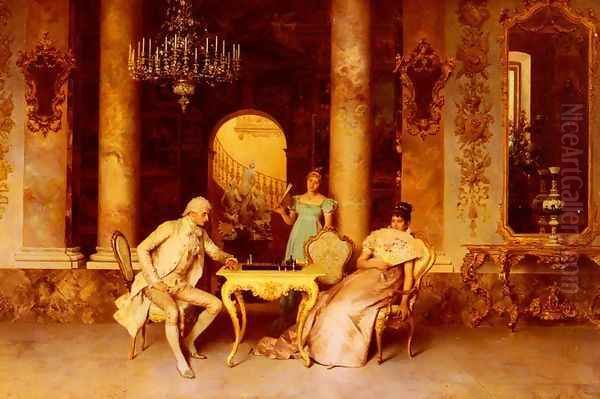 The Chess Game Oil Painting by Francesco Beda