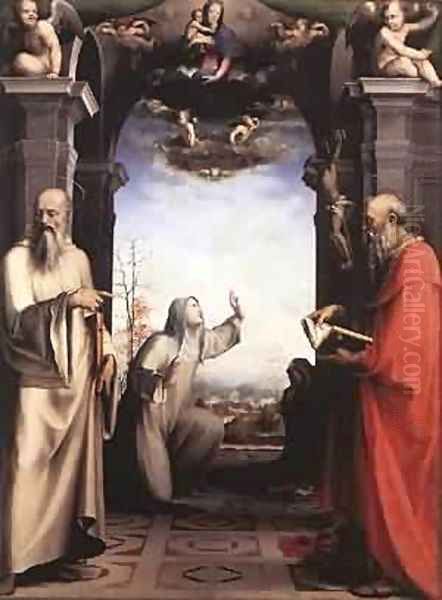 Stigmatization Of St Catherine Of Siena 1515 Oil Painting by Francesco Beda