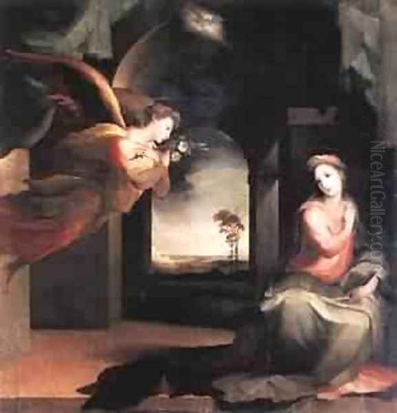 The Annunciation 1545 Oil Painting by Francesco Beda