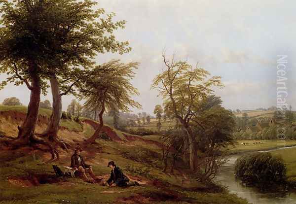 The Leam, Near Weston Mill Oil Painting by Hendrikus van den Sande Bakhuyzen