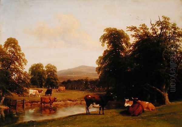 Scene at Enville 1852 Oil Painting by Hendrikus van den Sande Bakhuyzen