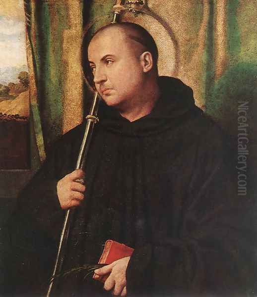 A Saint Monk 1530 Oil Painting by Alessandro Bonvicino (Moretto da Brescia)