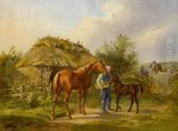 Baron Biel Auf Zierow Auf Seinem Gut In Holstein Oil Painting by Adam Albrecht