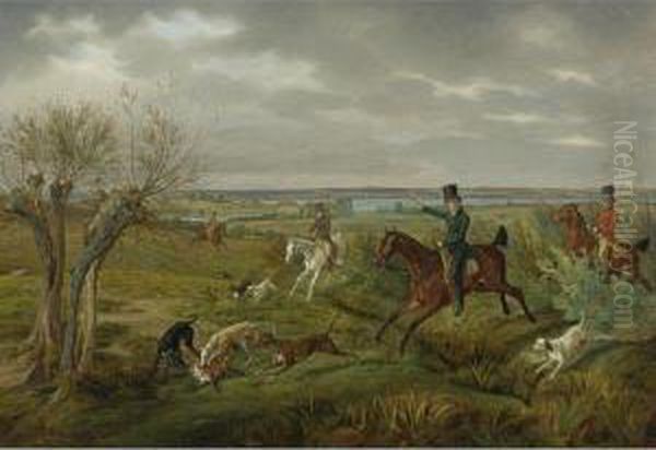 Count Halm On His Basedow Estate
 With Seedorf Manor And The Malachinersee In The Distance Oil Painting by Adam Albrecht