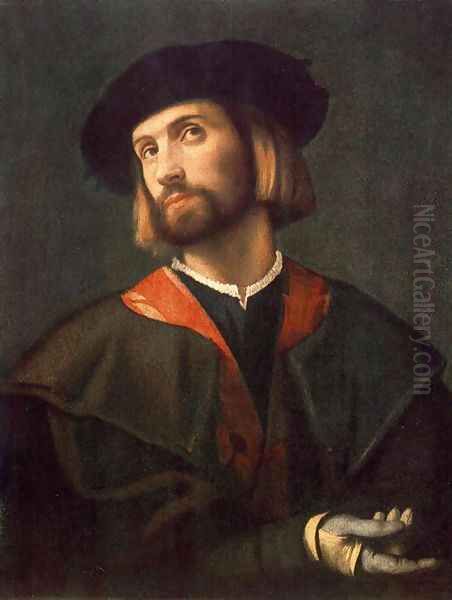 Portrait of a Man c. 1520 Oil Painting by Alessandro Bonvicino (Moretto da Brescia)