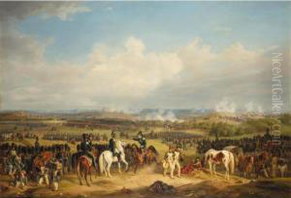 Battle At Vitebsk Oil Painting by Adam Albrecht