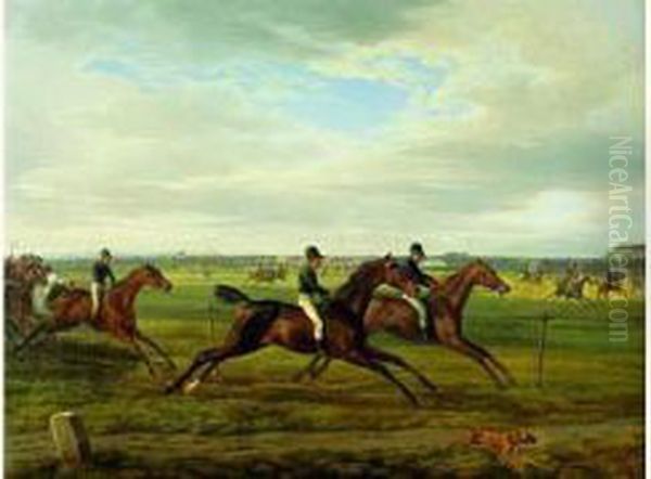 Une Scene De Course De Plat En Baviere Oil Painting by Adam Albrecht