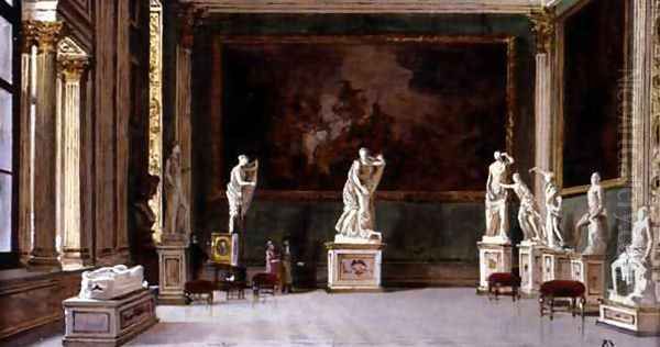 Sculpture Gallery at the Pitti Palace, Florence Oil Painting by Antonietta Brandeis