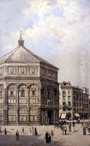 A View of the Baptistry in Florence Oil Painting by Antonietta Brandeis