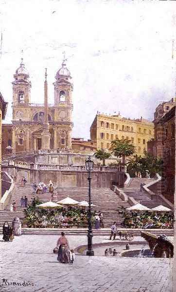 The Spanish Steps, Rome Oil Painting by Antonietta Brandeis