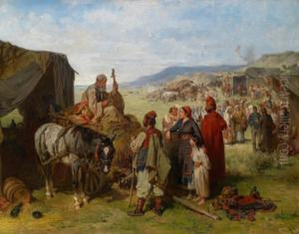 Accampamento Nella Campagna Di Dalmazia Oil Painting by Eugen Adam