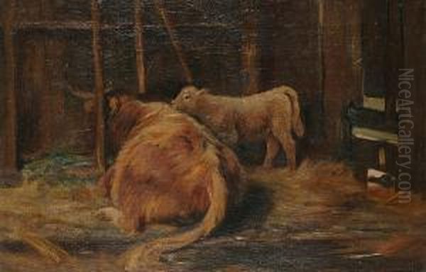 A Highland Mother Oil Painting by Joseph Denovan Adam