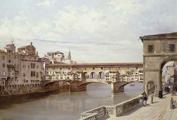 The Pontevecchio, Florence Oil Painting by Antonietta Brandeis