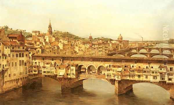 View Of The Ponte Vecchio, Florence Oil Painting by Antonietta Brandeis