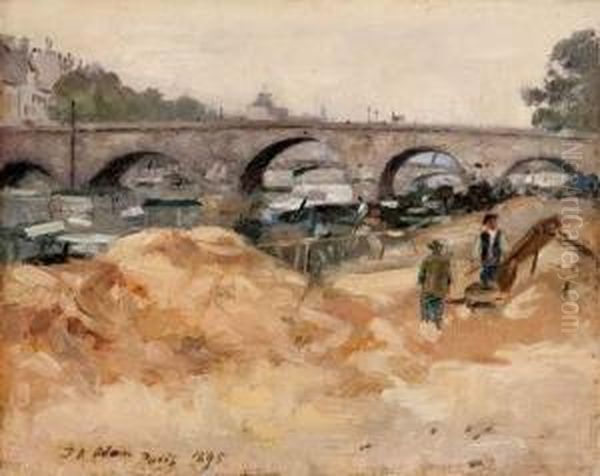 Paris, Les Quais Oil Painting by Patrick William Adam