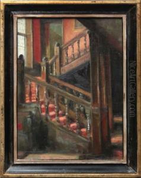 Sunlit Staircase Oil Painting by Patrick William Adam