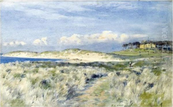 The 14th Fairway, North Berwick From The Bent Oil Painting by Patrick William Adam