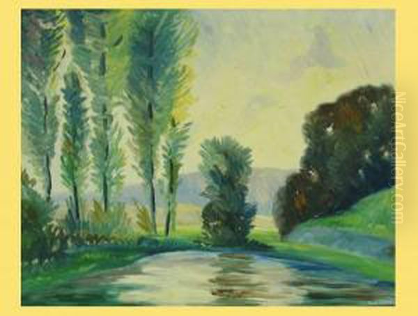 Landschaft Mit Weiher Oil Painting by Patrick William Adam