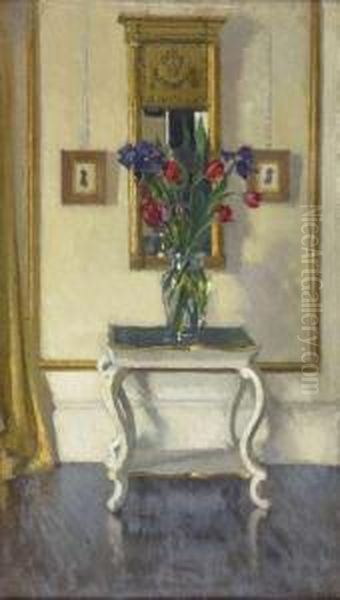 The White Flower Stand Oil Painting by Patrick William Adam