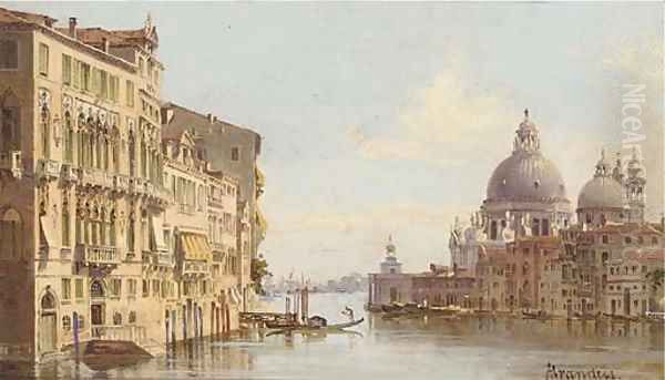 The Grand Canal before Santa Maria della Salute, Venice Oil Painting by Antonietta Brandeis