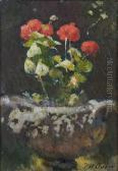 The Geraniums Oil Painting by Patrick William Adam