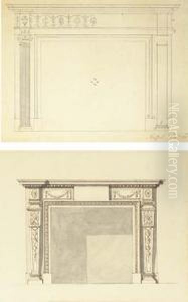 Design For A Chimney-piece Oil Painting by Robert Adam