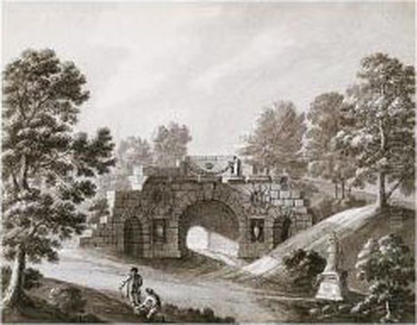 Design For A Classical Bridge Oil Painting by Robert Adam