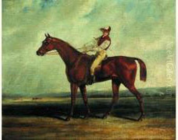 Un Jockey Et Sa Monture Oil Painting by Victor Adam