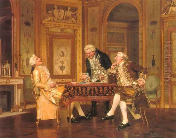 An Amusing Retort Oil Painting by Francois Brunery