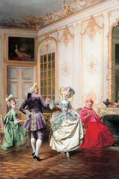 The Musical Interlude Oil Painting by Francois Brunery