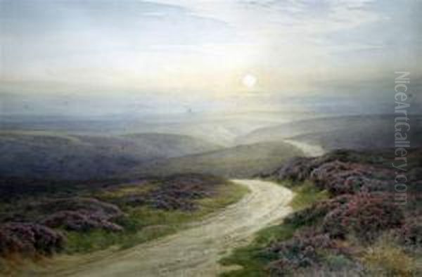 Exmoor Oil Painting by Charles James Adams