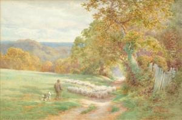 Herding The Flock Oil Painting by Charles James Adams