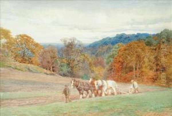 The Plough Team Oil Painting by Charles James Adams