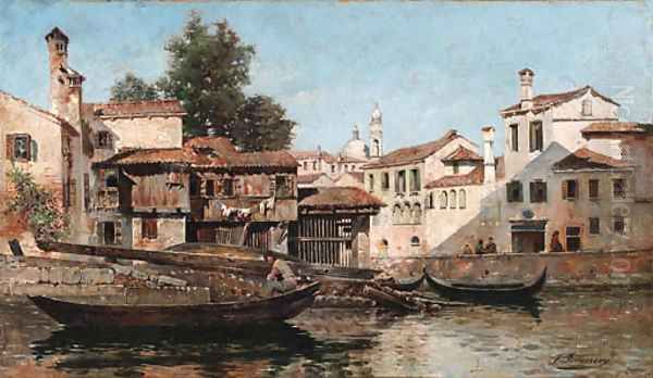 A coastal village Oil Painting by Francois Brunery